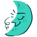 Icon of a moon sleeping