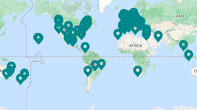 Map of member homes